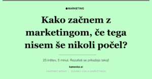 Kako začnem z marketingom