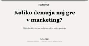 Koliko denarja potrebujem za marketing