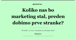 Koliko nas bo marketing stal