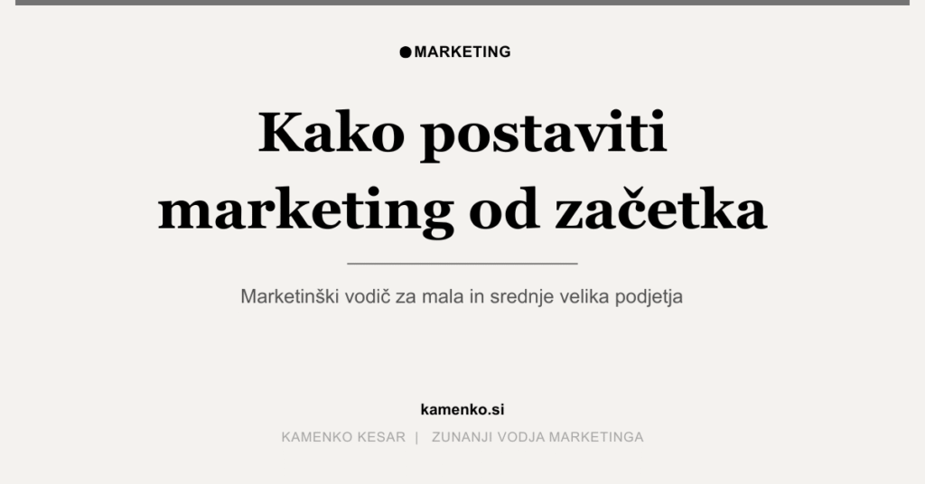 kako začeti z marketingom